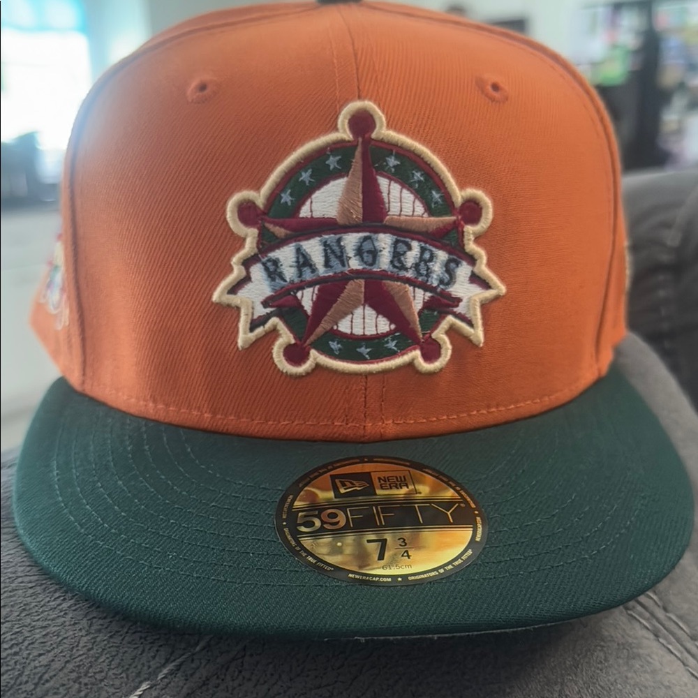 Texas Rangers Orange and Green 59FIFTY Cap 7 3/4
